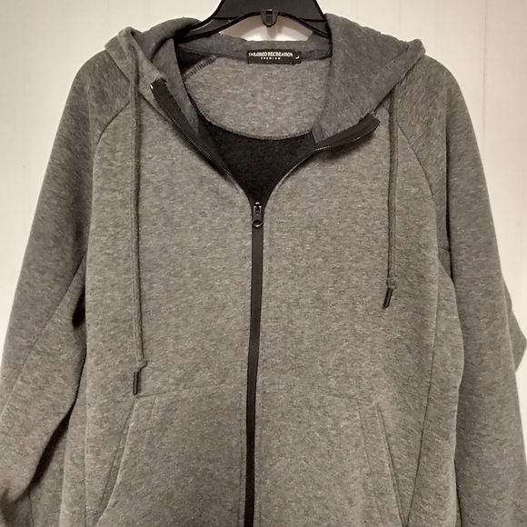 Men's Tailored Recreation Gray Zip-Up Hoodie Size L - Picture 1 of 3